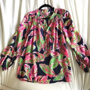Lilly Pulitzer Elsa Silk Top - “In the Vias” print